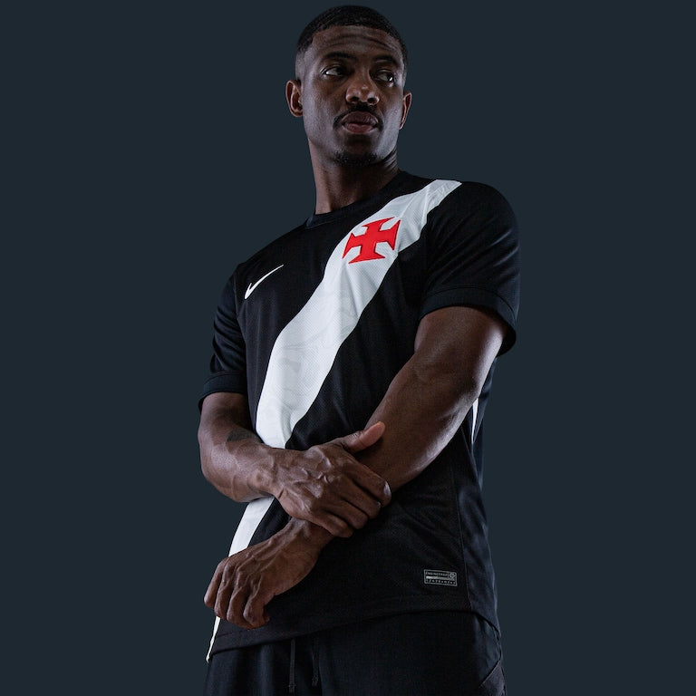 Camisa Vasco da Gama Preta Faixa Diagonal 2026 – Torcedor