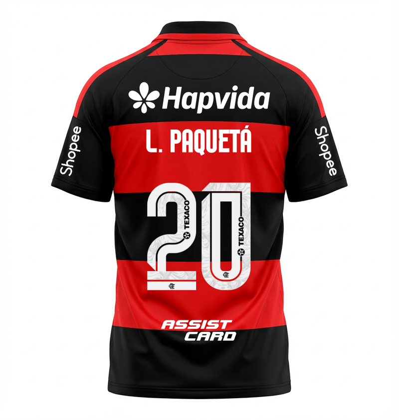 Flamengo Jogo 1 Adidas 2026 – Com Kit Patrocínio – L. Paquetá 20