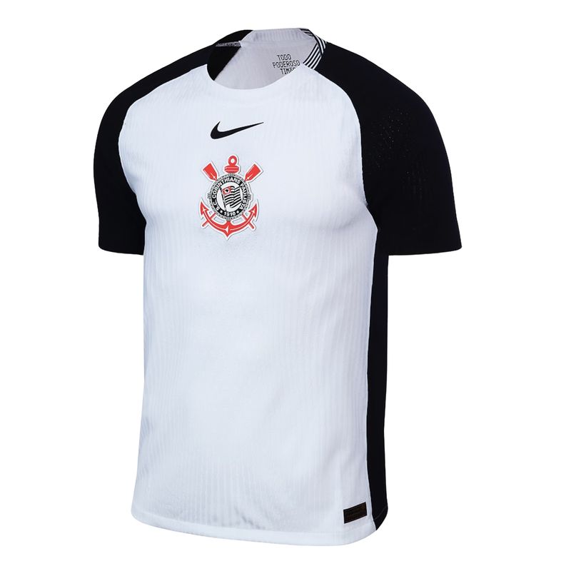 Camisa Corinthians I 2025/26 Nike Jogador Masculina - Branca/Preta