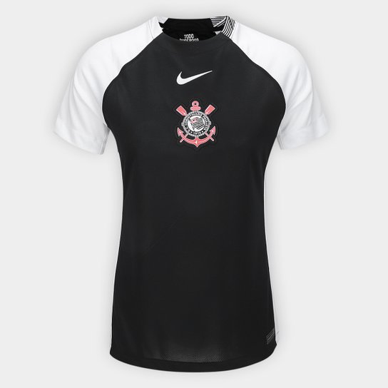 Camisa Corinthians II 25/26 s/n Nike Feminina - Preto+Branco