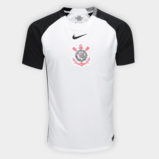 Camisa Corinthians I 25/26 s/n Torcedor Nike Masculina - Branco+Preto
