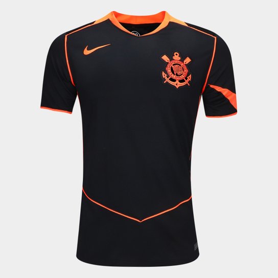 Camisa Corinthians III 25/26 s/n Torcedor Nike Total 90 Masculina - Preto+Laranja