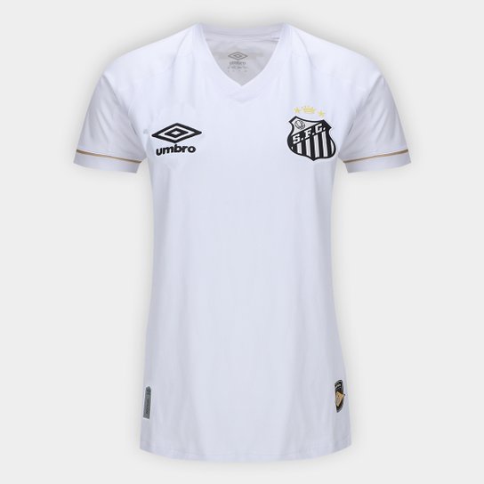 Camisa Santos I 26/27 s/n Torcedor Umbro Feminina - Branco+Bronze